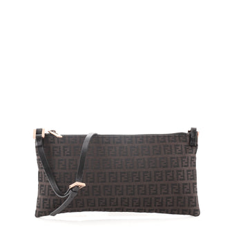 Fendi Vintage Zip Pochette Zucchino Canvas Medium