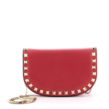 Valentino Rockstud Half Moon Crossbody Bag Leather Mini
