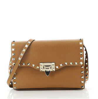 Valentino Rockstud Flip Lock Flap Bag Leather Medium
