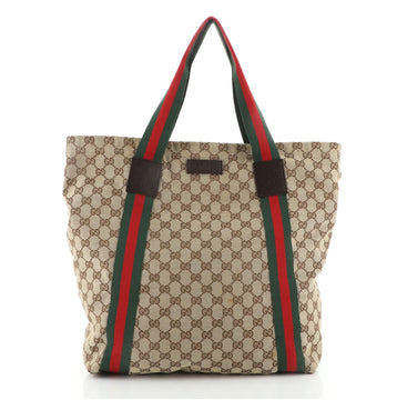 Gucci Original Web Tote GG Canvas Tall