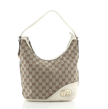 Gucci New Britt Zip Hobo GG Canvas Small
