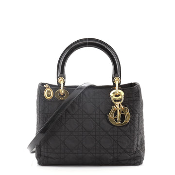 Christian Dior Vintage Lady Dior Bag Cannage Quilt Nylon Medium