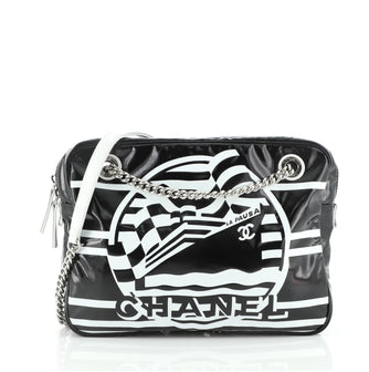 Chanel La Pausa Bay Camera Case Bag Printed Vinyl Small Black 180860177