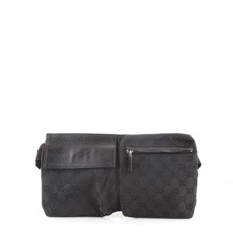 Gucci Vintage Double Belt Bag GG Canvas