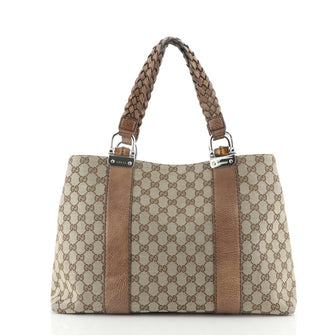 Gucci Bamboo Bar Tote GG Canvas Medium