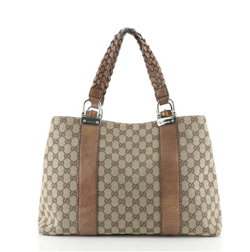 Gucci Bamboo Bar Tote GG Canvas Medium