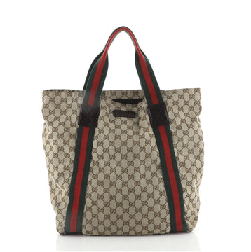 Gucci Original Web Tote GG Canvas Tall