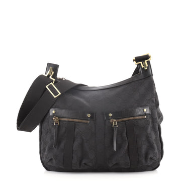 Gucci Double Pocket Zip Shoulder Bag GG Canvas Medium
