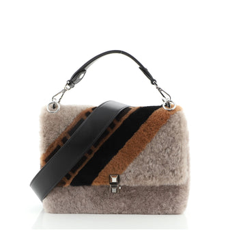 Fendi Kan I Bag Multicolor Shearling Medium