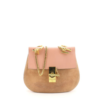 Chloe Drew Crossbody Bag Leather and Suede Small