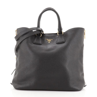 Prada Side Zip Convertible Tote Vitello Daino Large