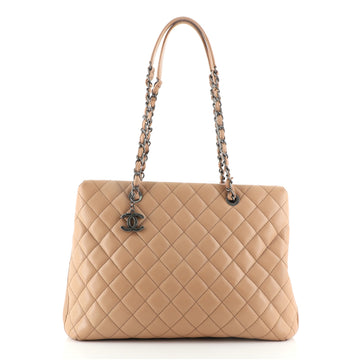 Chanel City Shopping Tote Quilted Caviar Large