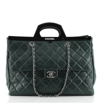Chanel CC Delivery Tote Quilted Glazed Calfskin Large
