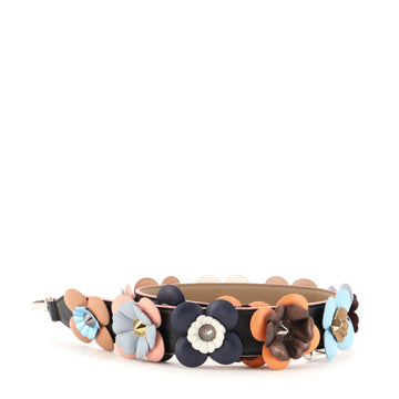 Fendi Flowerland Strap You Shoulder Strap Studded Leather