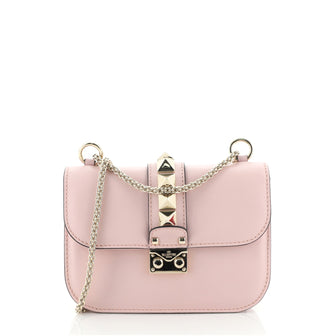 Valentino Glam Lock Shoulder Bag Leather Small