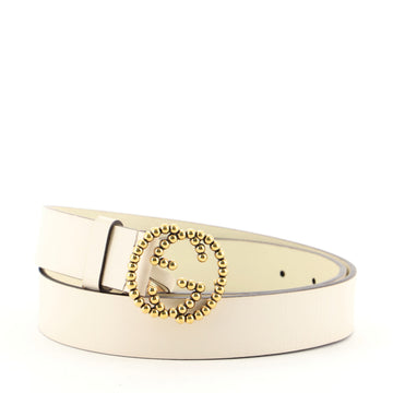 Gucci Interlocking G Belt Leather with Studded Buckle Medium