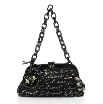 Chanel Resin Frame Bag Printed Canvas Medium