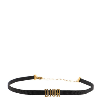Christian Dior Dior Choker Necklace Grosgrain Ribbon and Metal