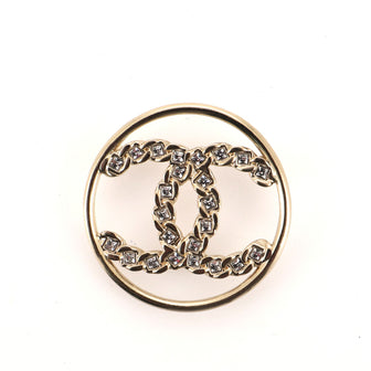 Chanel CC Brooch Crystal and Metal