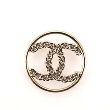 Chanel CC Brooch Crystal and Metal