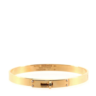 Hermes Kelly Bracelet 18K Rose Gold with Diamonds Small .02CT