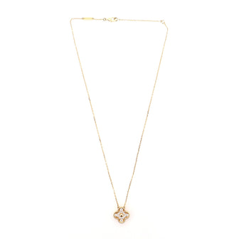 Van Cleef & Arpels Vintage Alhambra Pendant Necklace 18K Yellow Gold and Diamonds