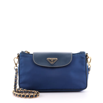 Prada Chain Crossbody Bag Tessuto and Saffiano Leather Small