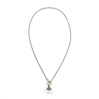 Hermes Birkin Amulette Pendant Necklace Sterling Silver