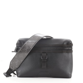 Louis Vuitton Messenger Bag Leather with Limited Edition Monogram Glaze Eclipse Canvas PM