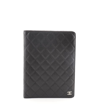 Chanel Ring Agenda Cover Quilted Caviar Large