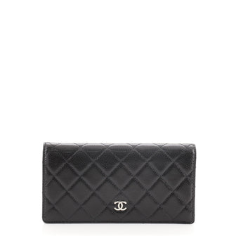 Chanel L-Yen Wallet Quilted Caviar