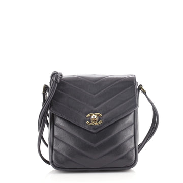 Chanel Vintage Envelope Flap Messenger Bag Chevron Lambskin Mini