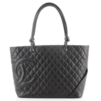 Chanel Cambon Tote Quilted Leather Large