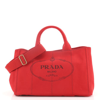 Prada Canapa Convertible Tote Canvas Medium