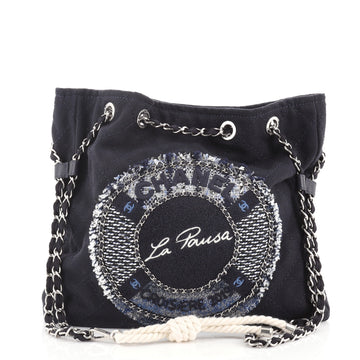 Chanel La Pausa Shopping Tote Quilted Canvas with Tweed Medium