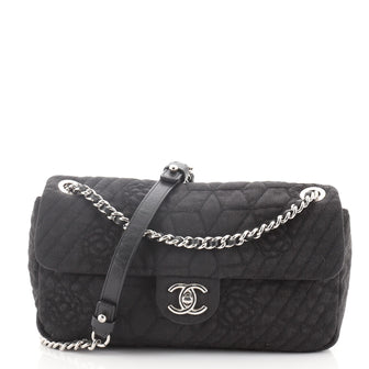 Chanel Chain Flap Bag Camellia Denim Medium