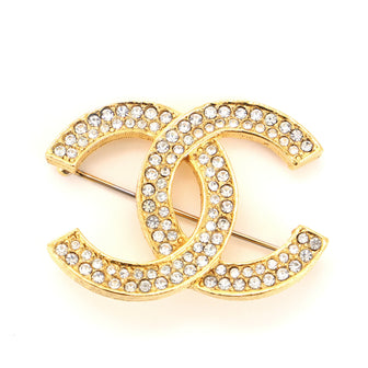 Chanel CC Brooch Crystal and Metal