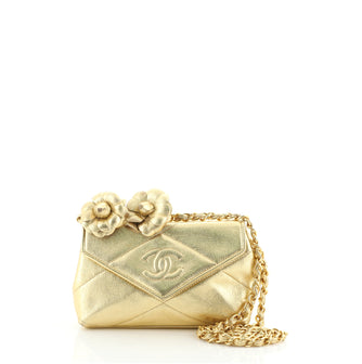 Chanel Vintage Diamond CC Envelope Flap Bag Quilted Lambskin Mini