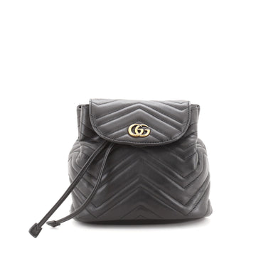 Gucci GG Marmont Drawstring Backpack Matelasse Leather Mini