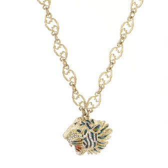 Gucci Rajah Pendant Necklace Embellished Metal with Enamel