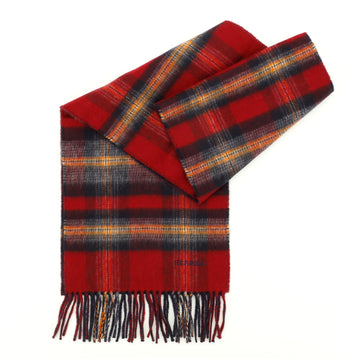 Hermes Plaid Fringe Scarf Cashmere