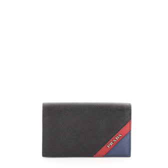 Prada Flap Card Case Saffiano Leather