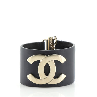 Chanel CC Cuff Bracelet Leather with Metal