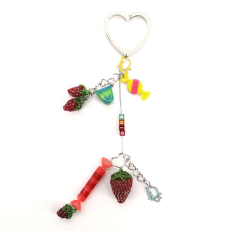 Christian Dior Candy Keychain Metal with Beaded Embellishments
