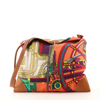 Hermes Silky City Bag Printed Silk and Leather PM