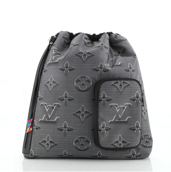 Louis Vuitton Drawstring Backpack Monogram 3D Gray/Black in