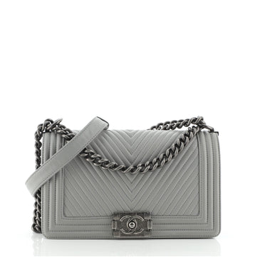 Chanel Boy Flap Bag Chevron Lambskin Old Medium