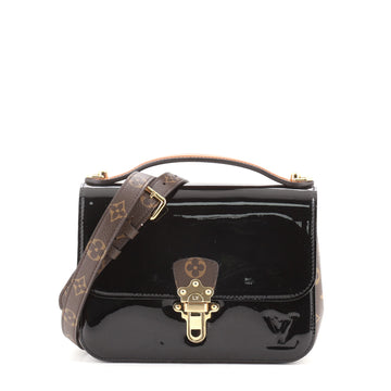 Louis Vuitton Cherrywood Handbag Vernis with Monogram Canvas BB