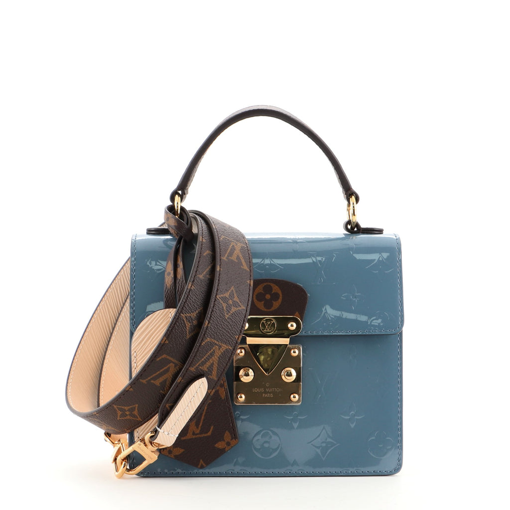 Louis Vuitton Louis Vuitton Spring Street Blue Vernis Leather Handbag