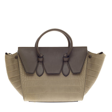 Tie Tote Stamped Crocodile Nubuck Mini